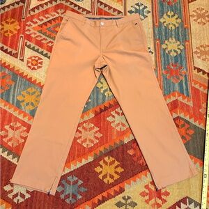 Bonobos Maide Golf Pants Men's Sz 35x30 Tan Straight Leg Flat Front Zip Ankle